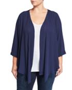 Plus Size Celia 3/4-sleeve Tie-front Cardigan