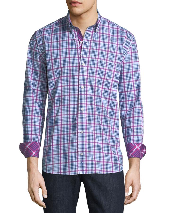 Men's Madras-plaid Button-down