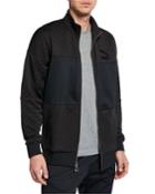 Men's Retro Quilted Zip-front Track Jacket