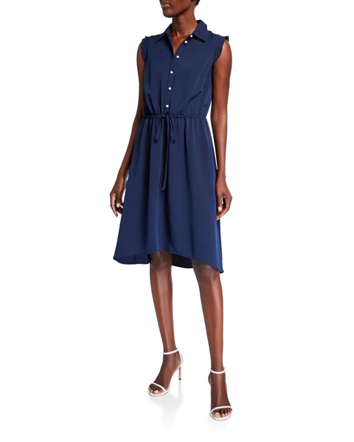 Button-front Cap-sleeve