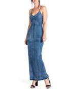 Percie V-neck Spaghetti-strap Denim