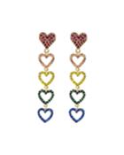 Open Heart Dangle Earrings,