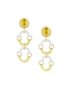 Arched Crystal Clip-on Drop Earrings