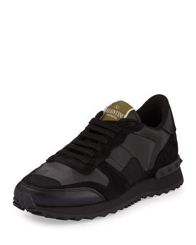 Camouflage-print Leather