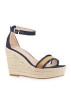 Radley Beaded Denim Wedge Espadrilles