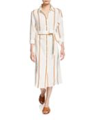 The Stevie Striped Linen-blend Dress