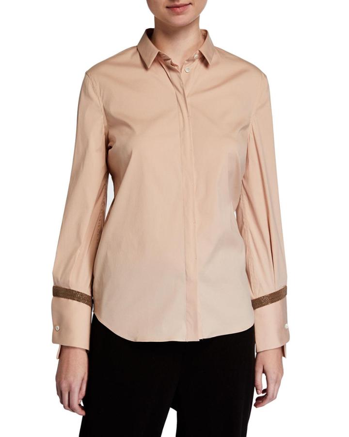 Cotton Poplin Shirt W/