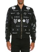 Roldan Alpha Ma-1 Mirrored-patch Bomber Jacket, Black