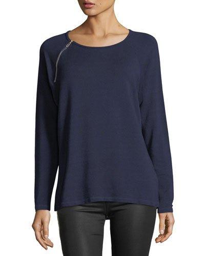 Zip-detail Long-sleeve Top