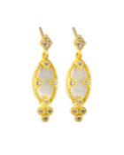 Textured Mother-of-pearl Eyelet Marquise Earrings