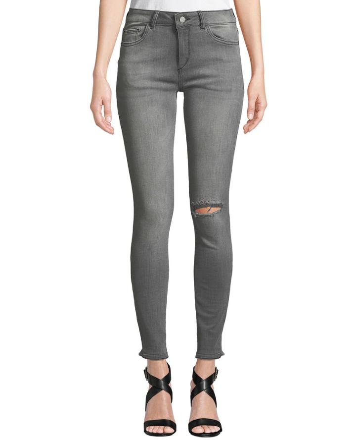 Emma Skinny Leg Fray-hem Smart Denim Jeans
