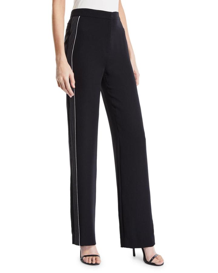 Contrast Stripes Georgette Pants