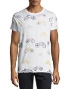 Men's Bicycle Print Crewneck Tee