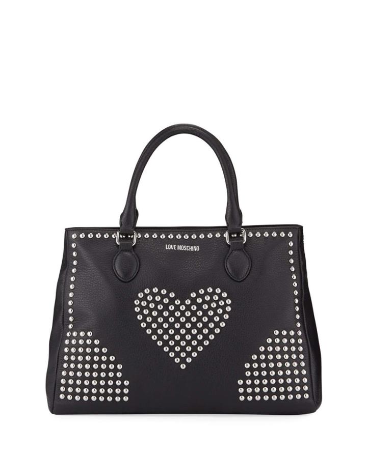 Borsa Studded Heart Faux-leather Tote Bag