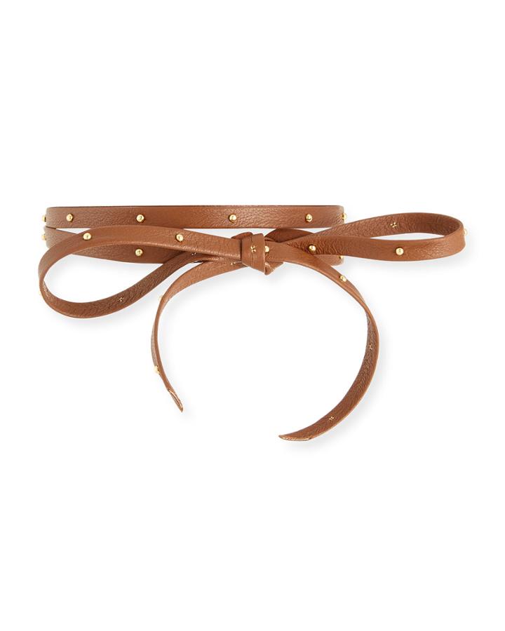 Hammered Stud Leather Wrap Choker Necklace