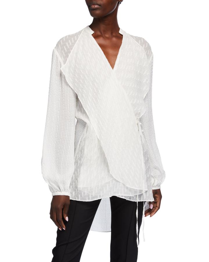 Textured Silk Wrap Tunic