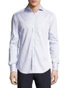 Twill Mouline Slim-fit Shirt, White/blue