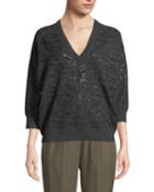 Animale Paillette Embroidered Cashmere Boyfriend