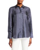 Scottie Printed Long-sleeve Button-front