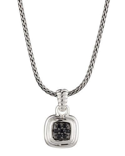 Bedeg Black Sapphire Cushion Pendant Necklace