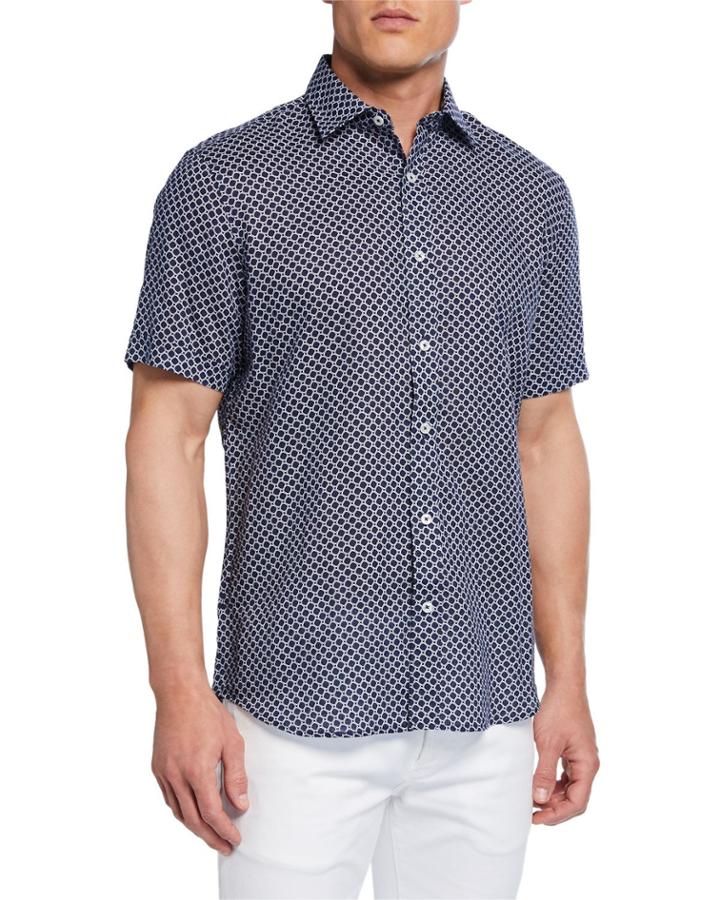 Men's Circle-print Short-sleeve