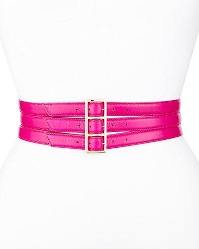 Triple Buckle Wide Waist Bel