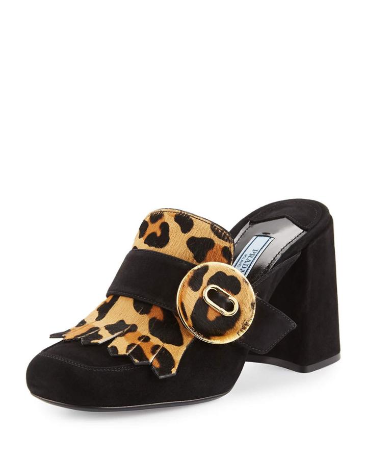 Leopard-print Fringed Loafer