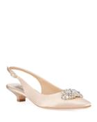 Page Bejeweled Satin Slingback
