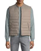 Men's Sleeveless Snap-front Quilted Jacket