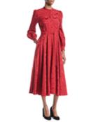 Button-down Long-sleeve Spiral-jacquard
