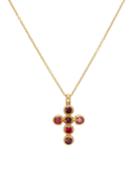 One-of-a-kind Cross Pendant Necklace In Corundum Quartz