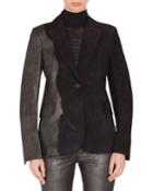 Seth One-button Suede Patchwork