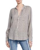 Long-sleeve Floral Button-down