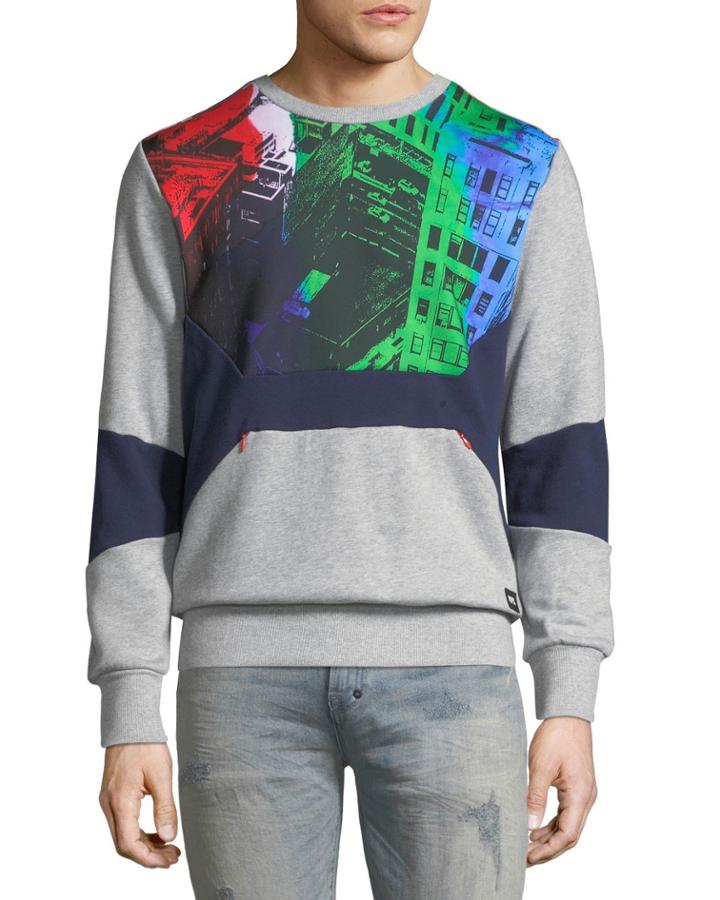 Men's Graphic Fleece Sweatshirt With Pocket