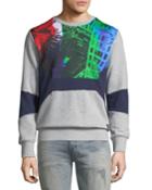 Men's Graphic Fleece Sweatshirt With Pocket