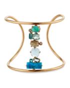 Open Mixed-gemstone Cuff Bracelet