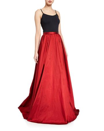 Long Taffeta A-line