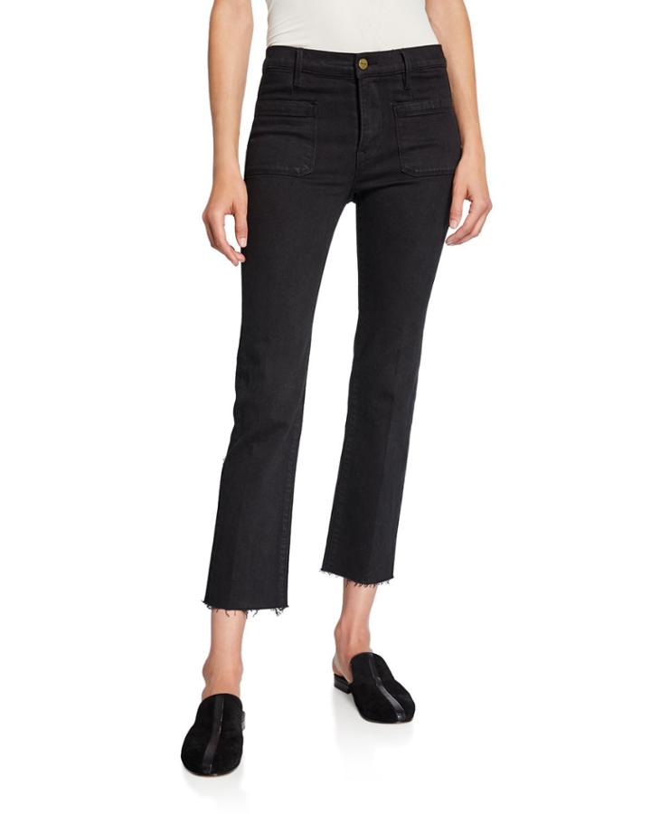 Le Bardot Straight Raw-edge Jeans