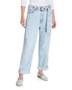 Grommet-belted Relaxed-fit Jeans