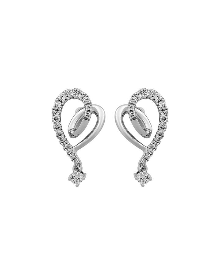 18k White Gold Diamond Looped Earrings