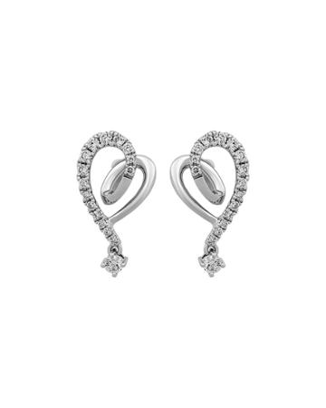 18k White Gold Diamond Looped Earrings