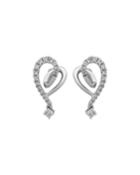 18k White Gold Diamond Looped Earrings