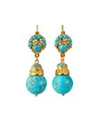 Crystal Bead Drop Earrings, Turquoise