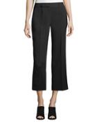 Textured-crepe Straight-leg Cropped Pants