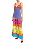 Crochet Knitted Multicolor A-line Dress
