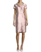 Broken Plaid Jacquard Roll-neck Dress