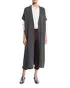 Windowpane-cashmere Sleeveless