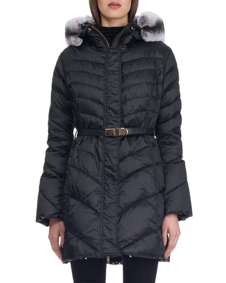 Apres-ski Down Fill Jacket With Fox Fur Hood