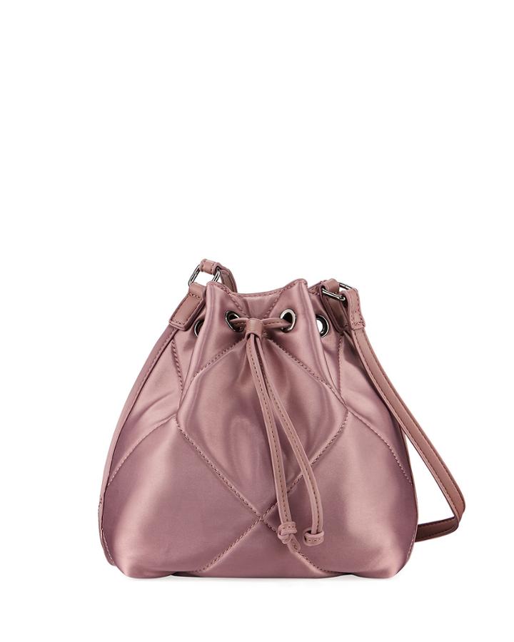Quilted Satin Drawstring Bag
