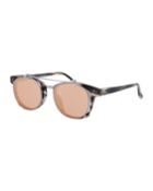 Square Acetate Sunglasses W/ Clip-on Lenses, White Gold/horn